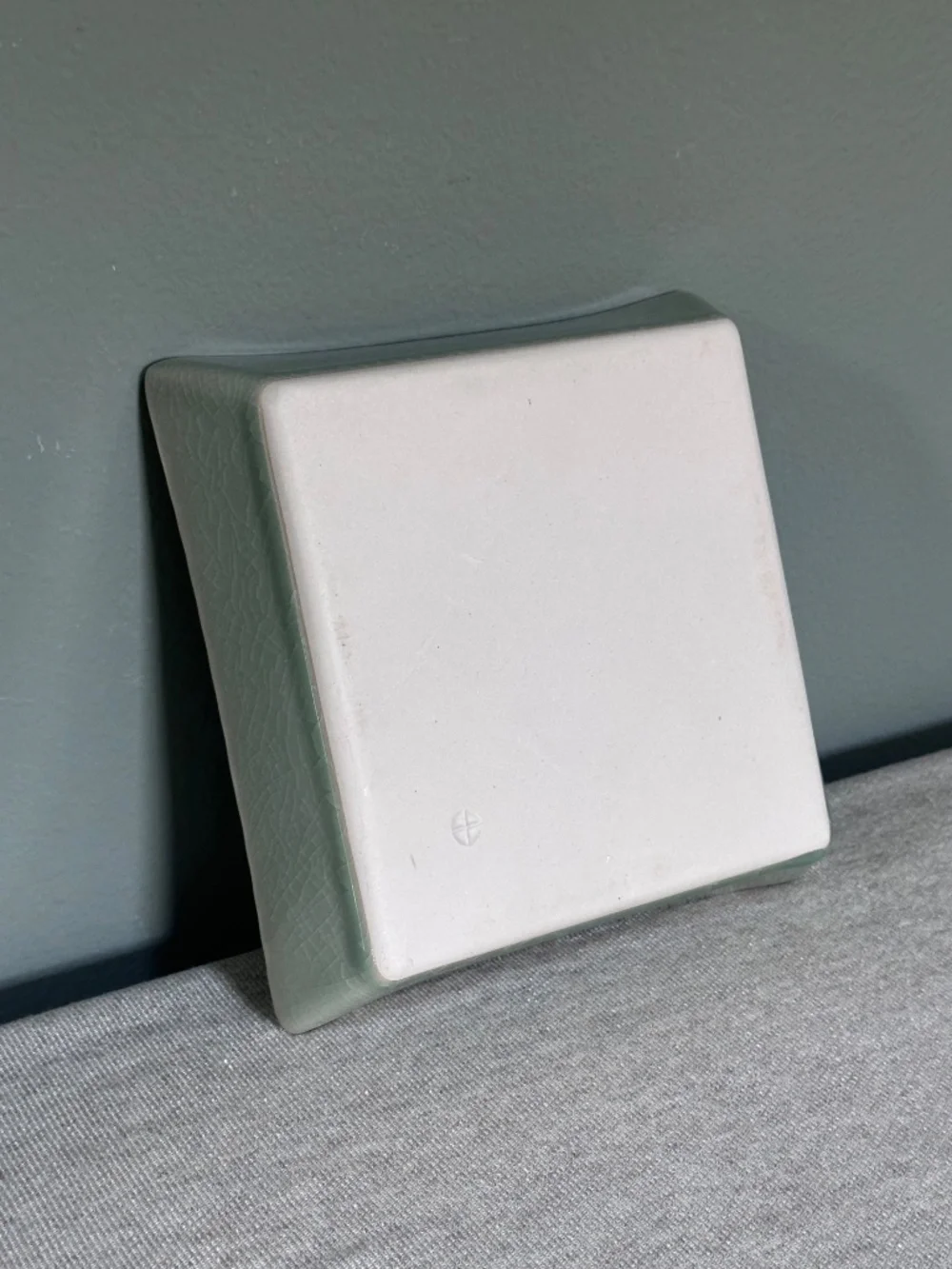 Japanese Square Celadon Green Ceramic Dish